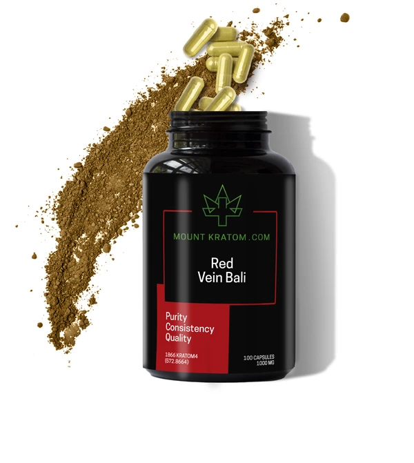 Red Vein Bali Kratom Capsules - Image 2